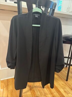 NYC Black Open-Front Draped Blazer